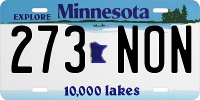 MN license plate 273NON