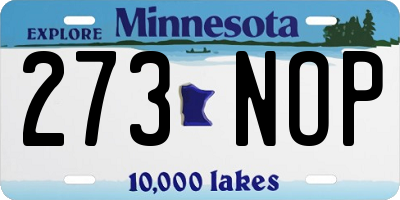 MN license plate 273NOP