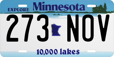 MN license plate 273NOV
