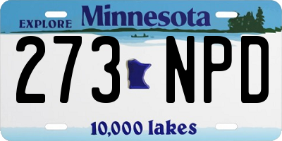 MN license plate 273NPD
