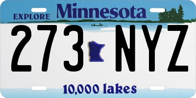 MN license plate 273NYZ