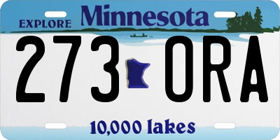 MN license plate 273ORA