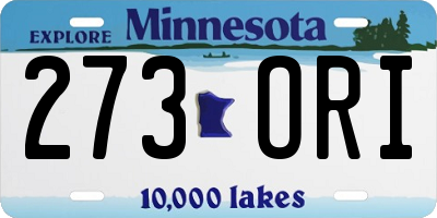 MN license plate 273ORI