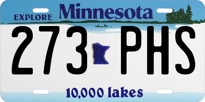 MN license plate 273PHS