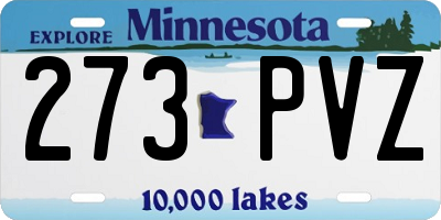 MN license plate 273PVZ