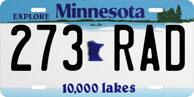 MN license plate 273RAD