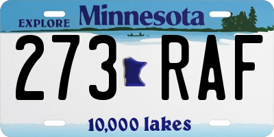 MN license plate 273RAF