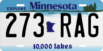 MN license plate 273RAG