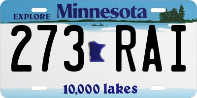 MN license plate 273RAI