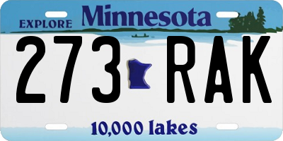 MN license plate 273RAK
