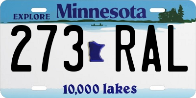 MN license plate 273RAL
