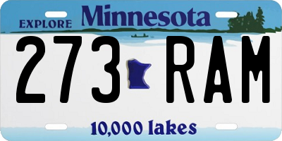 MN license plate 273RAM