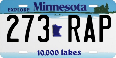MN license plate 273RAP