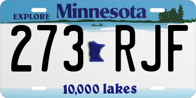 MN license plate 273RJF