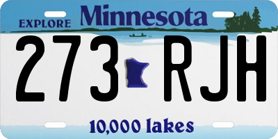 MN license plate 273RJH
