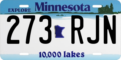 MN license plate 273RJN