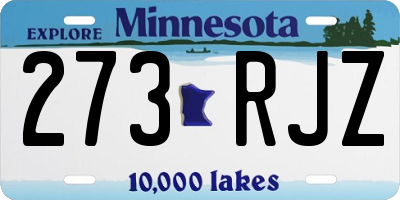 MN license plate 273RJZ