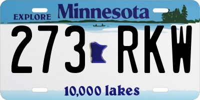 MN license plate 273RKW