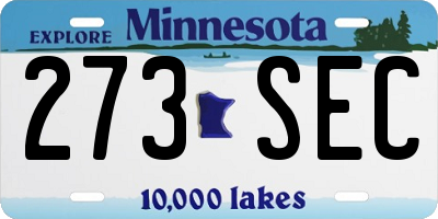 MN license plate 273SEC