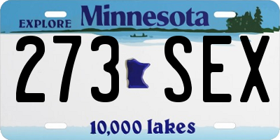 MN license plate 273SEX