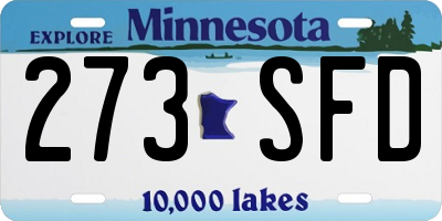 MN license plate 273SFD