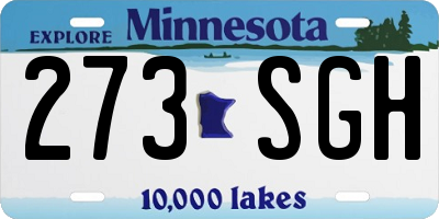 MN license plate 273SGH