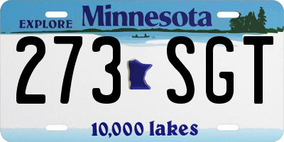 MN license plate 273SGT