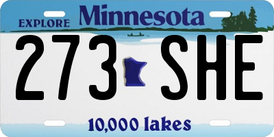 MN license plate 273SHE