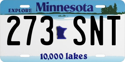 MN license plate 273SNT