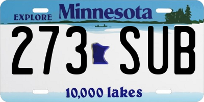 MN license plate 273SUB