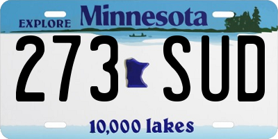 MN license plate 273SUD