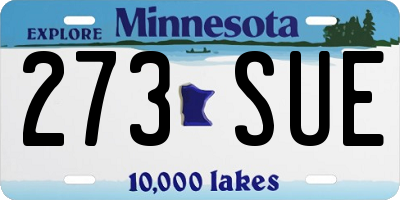 MN license plate 273SUE