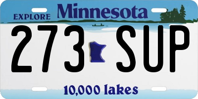 MN license plate 273SUP