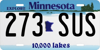 MN license plate 273SUS