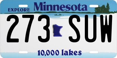 MN license plate 273SUW