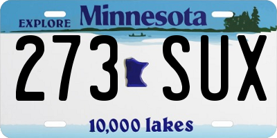 MN license plate 273SUX