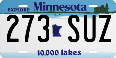 MN license plate 273SUZ