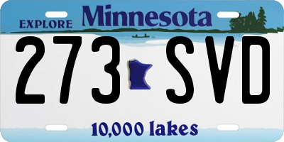 MN license plate 273SVD