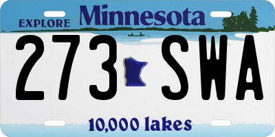 MN license plate 273SWA
