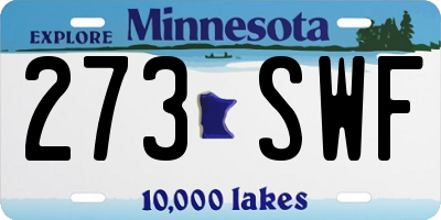MN license plate 273SWF