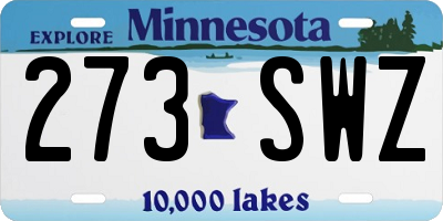 MN license plate 273SWZ