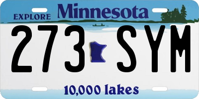 MN license plate 273SYM