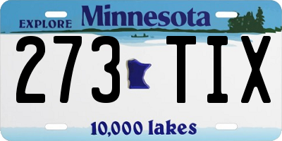 MN license plate 273TIX