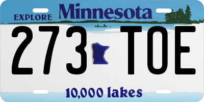 MN license plate 273TOE