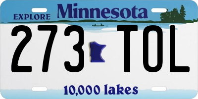 MN license plate 273TOL