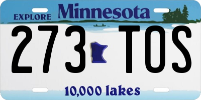 MN license plate 273TOS