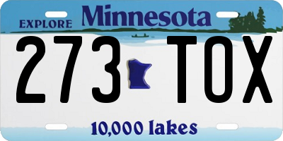 MN license plate 273TOX