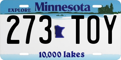 MN license plate 273TOY