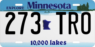 MN license plate 273TRO