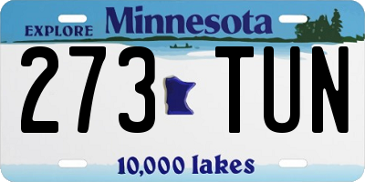 MN license plate 273TUN